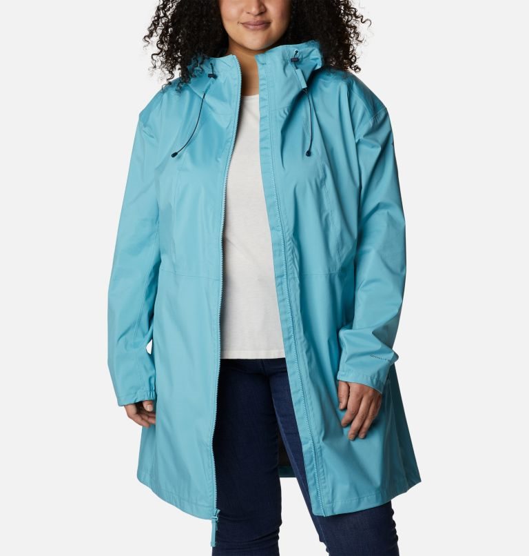 Women's Columbia Weekend Adventure Long Shell Jackets Turquoise | Plus Size CA-P5186